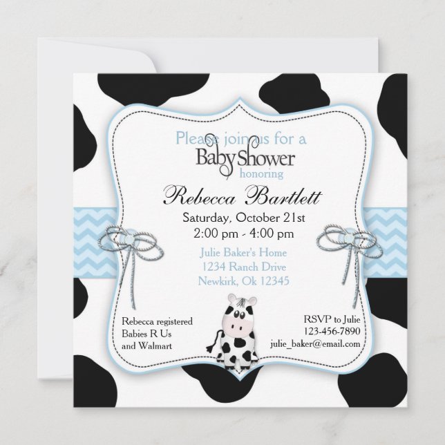Inbjudan för koCowboybaby shower (Framsida)