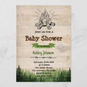 Inbjudan för lägerbaby showerparty