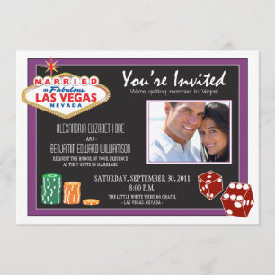 Inbjudan för Las Vegas destinationsbröllop (lilor)