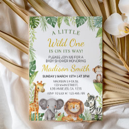 Inbjudan för Little Vild One Animals Baby Shower