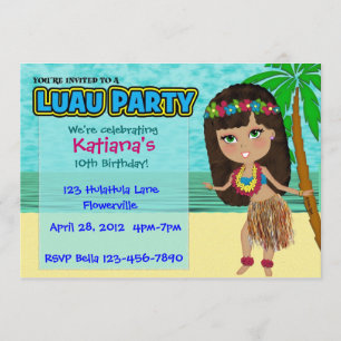 Inbjudan för Luau partyanpassningsbar