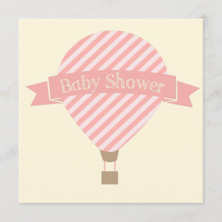 Inbjudan för luftballongflickababy shower