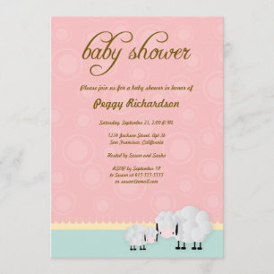 Inbjudan för mamma- & babyfårbaby shower: Rosor