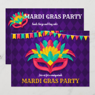 Inbjudan för Mardi Gras maskeradparty