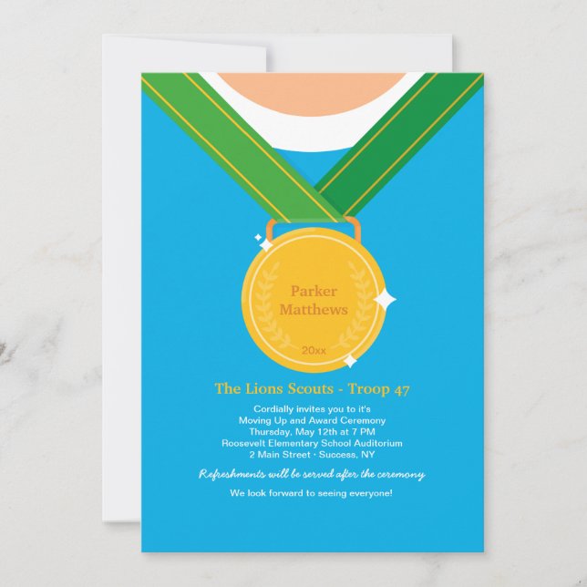 Inbjudan för medaljvinnare-/utmärkelseceremoni (Framsida)