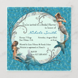 Inbjudan för möhippa för sjöjungfrukrickablått