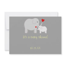 Inbjudan för neutralt för elefantbaby showergender