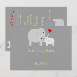 Inbjudan för neutralt för elefantbaby showergender