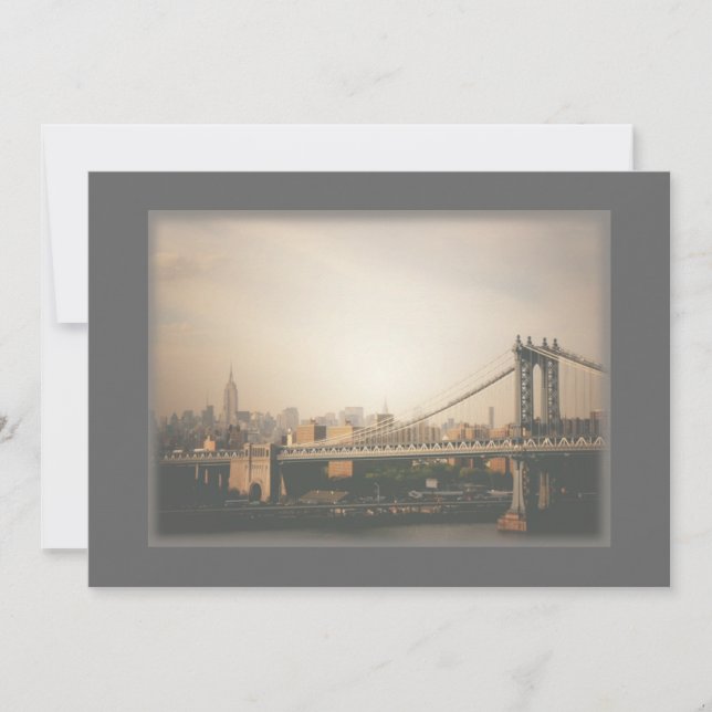 Inbjudan för New York City horisontbröllop (Framsida)