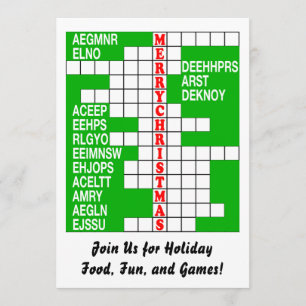 Inbjudan för ordScramblejulafton