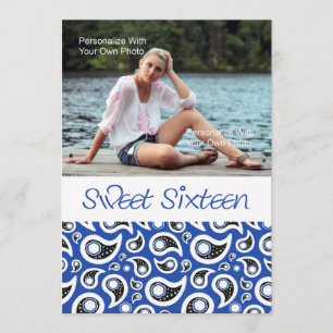 Inbjudan för Paisley blåbärsweet sixteen