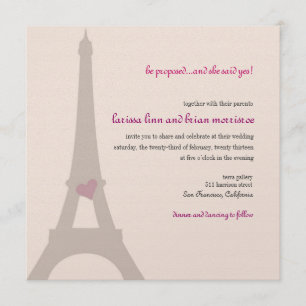 Inbjudan för Paris Eiffel tornförlovning