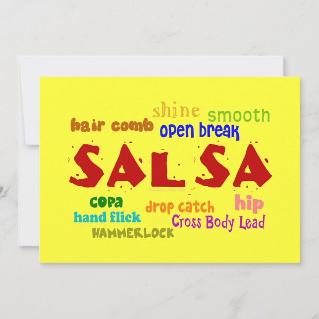 Inbjudan för party för älskare för salsadansdans (Framsida)