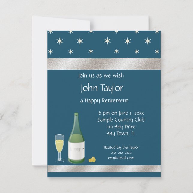 Inbjudan för party för blått- och (Framsida)