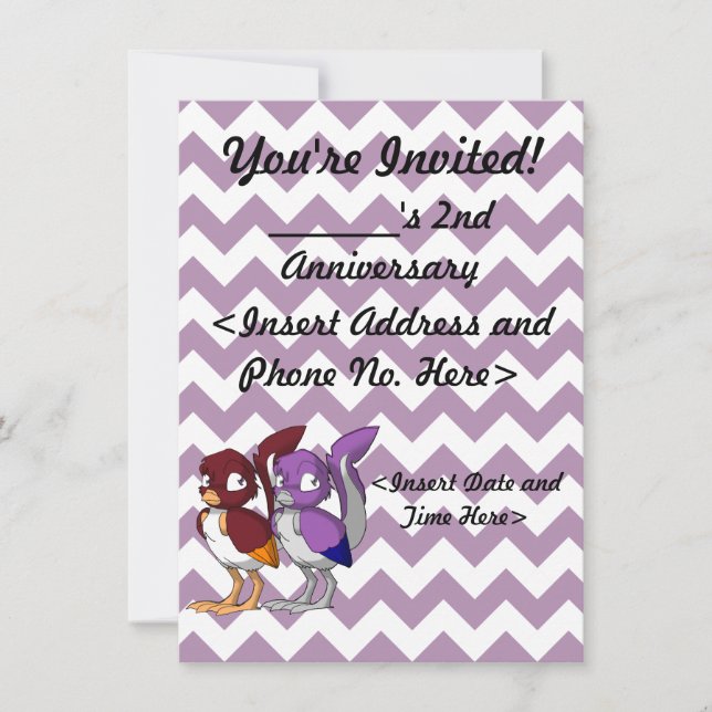 Inbjudan för party för DIY-Reptilianfågel gemensam (Framsida)