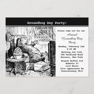 Inbjudan för party för Groundhog dag