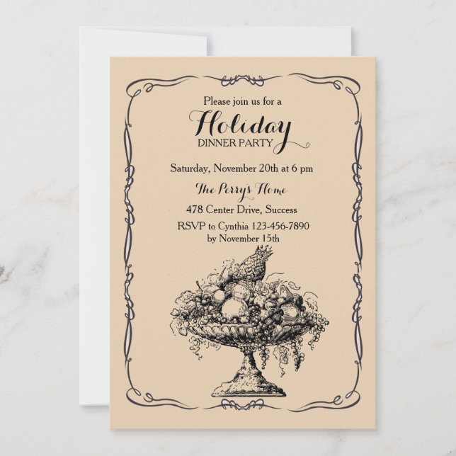 Inbjudan för party för middag för (Framsida)