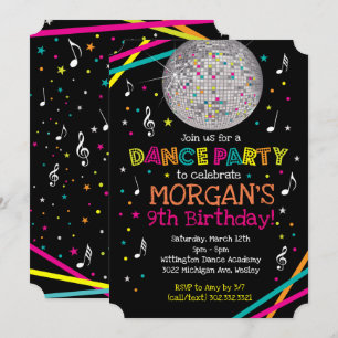 Inbjudan för party för neonglöddans