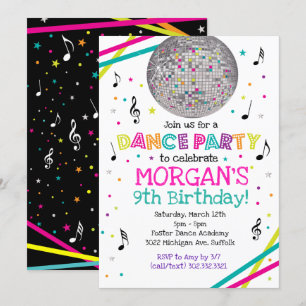 Inbjudan för party för neonglöddans