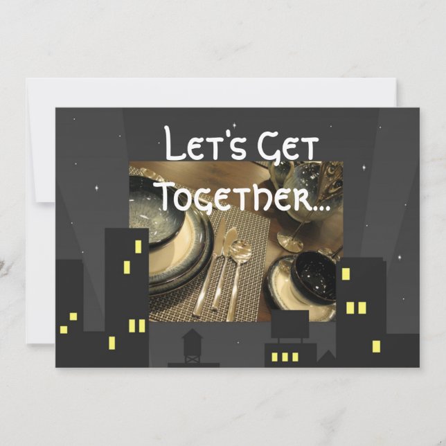 Inbjudan för party för stadsljusmiddag (Framsida)