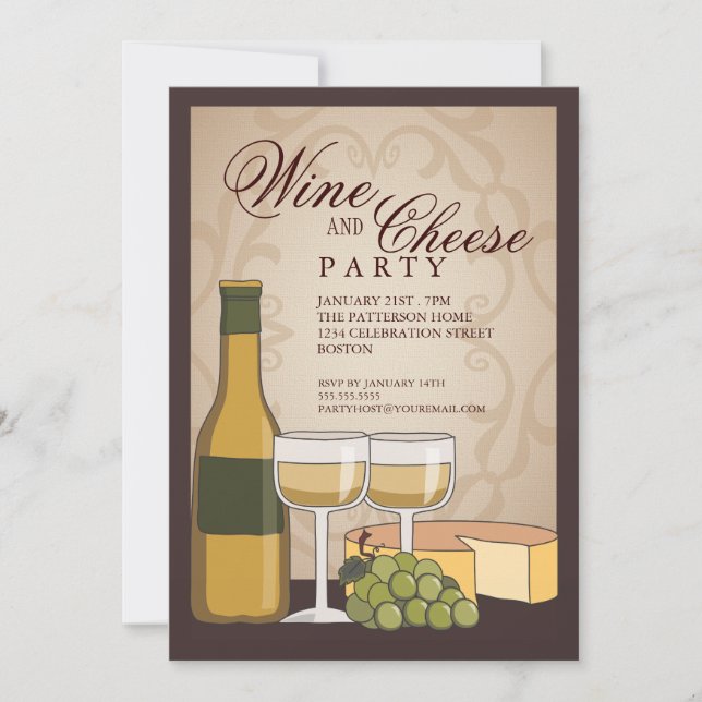Inbjudan för party för Tuscan vin- & ostavsmakning (Framsida)
