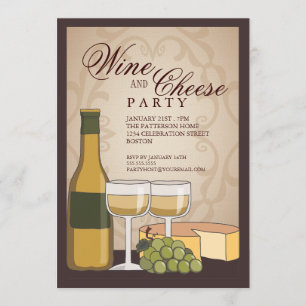 Inbjudan för party för Tuscan vin- & ostavsmakning