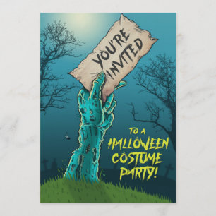 Inbjudan för party för ZombieHalloween dräkt