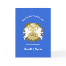 Inbjudan för pass för foto för destinationsbröllop