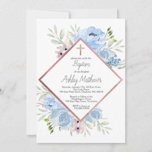 inbjudan för pojkeblåttdop, första nattvardsgång (Framsida)