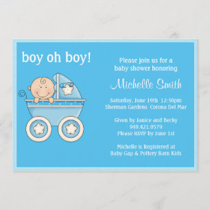 Inbjudan för pojkeoh pojkebaby shower
