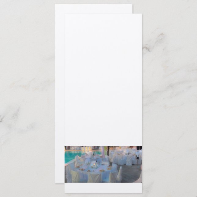 INBJUDAN FÖR POOLSIDEBRÖLLOPMIDDAG (Fram/baksida)