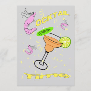 Inbjudan för räkatecknadcocktailparty