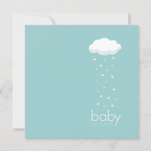 Inbjudan för Rining Hearts Aqua Baby Shower