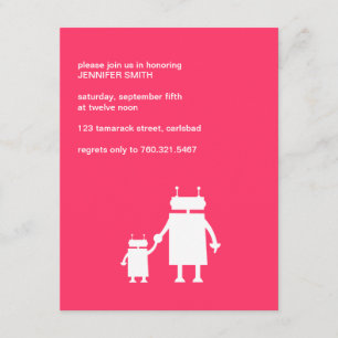 Inbjudan för robotflickadusch