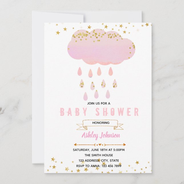 Inbjudan för rosamolnbaby shower (Framsida)