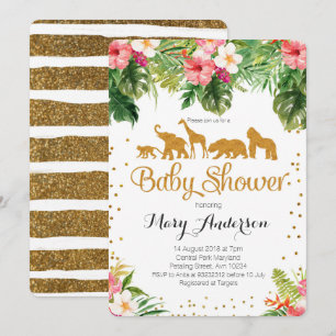 Inbjudan för Safaridjurbaby shower