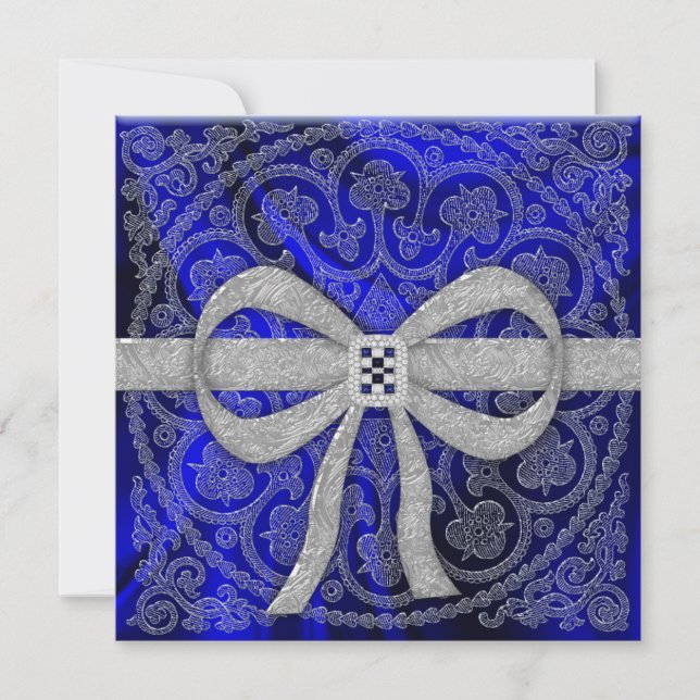 Inbjudan för safirsilkeparty (Framsida)