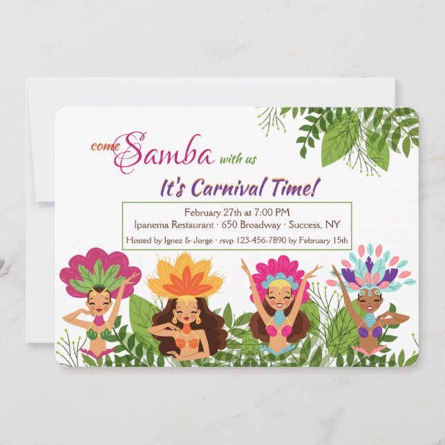 Inbjudan för Sambadansarekarneval (Framsida)