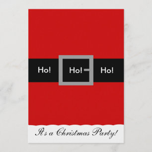 Inbjudan för Santa kostymjul, Ho! , Ho! , Ho!