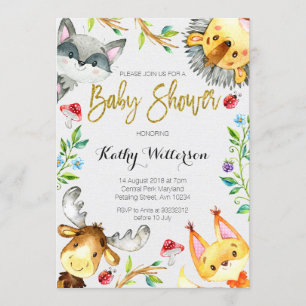 Inbjudan för skogsmarkskogbaby shower