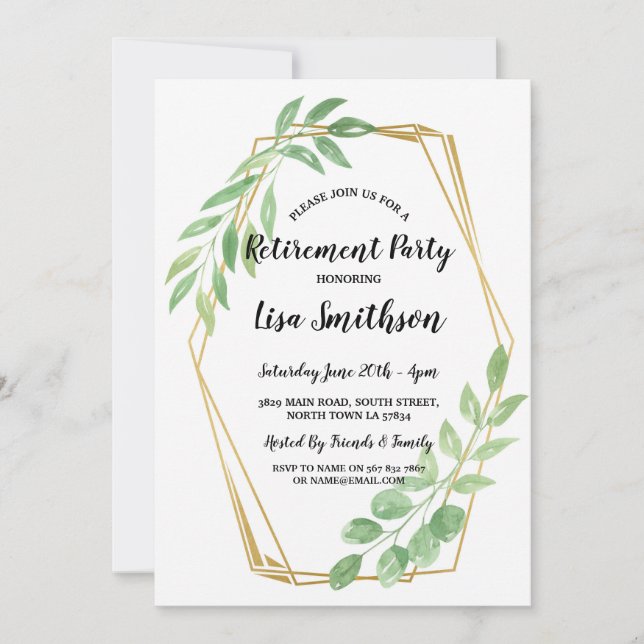 Inbjudan för sommar för ram för pensionpartylöv (Framsida)