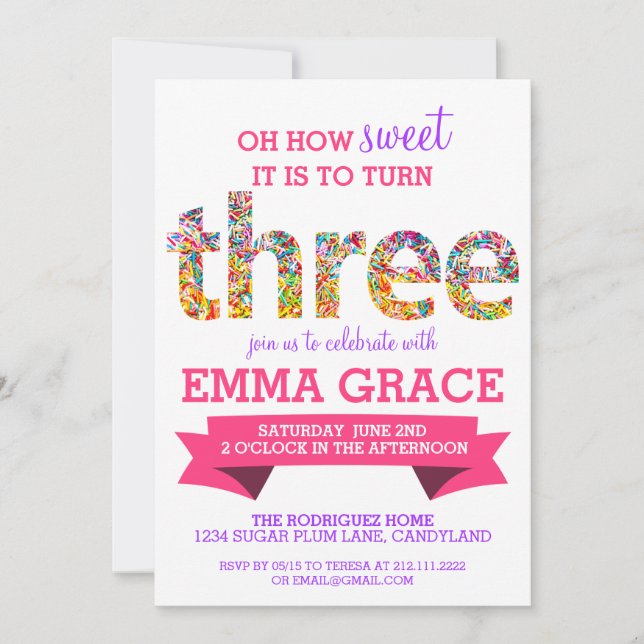 Inbjudan för stänk för födelsedagsfest för (Framsida)