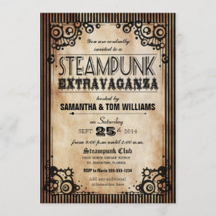 Inbjudan för Steampunk påkostat styckeparty