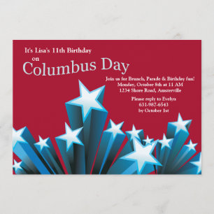 Inbjudan för stjärnor för Columbus dag
