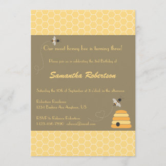 Inbjudan för surrandebifödelsedag