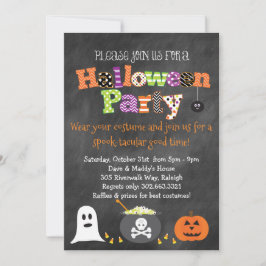 Inbjudan för svart tavla för Spooktacular