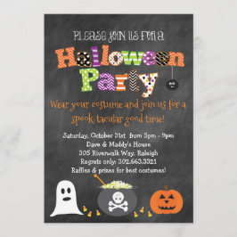 Inbjudan för svart tavla för Spooktacular