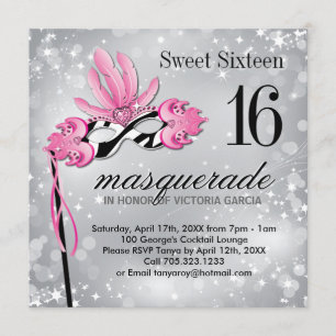 Inbjudan för sweet sixteenmaskeradparty