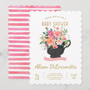 Inbjudan för Teapartybaby shower