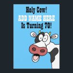 Inbjudan för tecknad för helig födelsedag för ko<br><div class="desc">Inbjudan för tecknad för helig födelsedag för ko 70th rolig. Denna uppsluppna inbjudan presenterar en förvånad tecknadko. Underbar för någon roligt,  70th milstolpefödelsedagsfest. Underbar för sjuttio för älskare för en bonde eller djurroterande.</div>